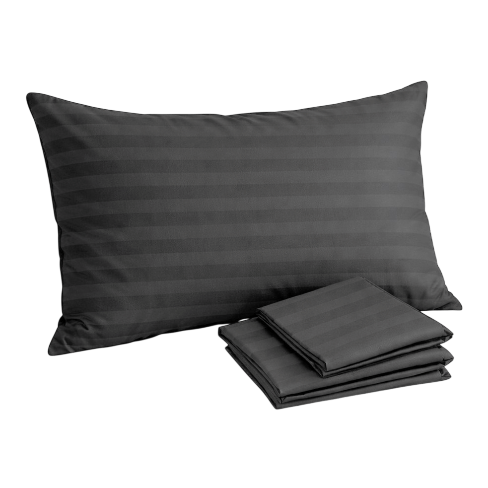 ปลอกหมอนหนุน CHARM ลายริ้วซาติน 20X30 นิ้ว สีเทาชาร์โคล_0